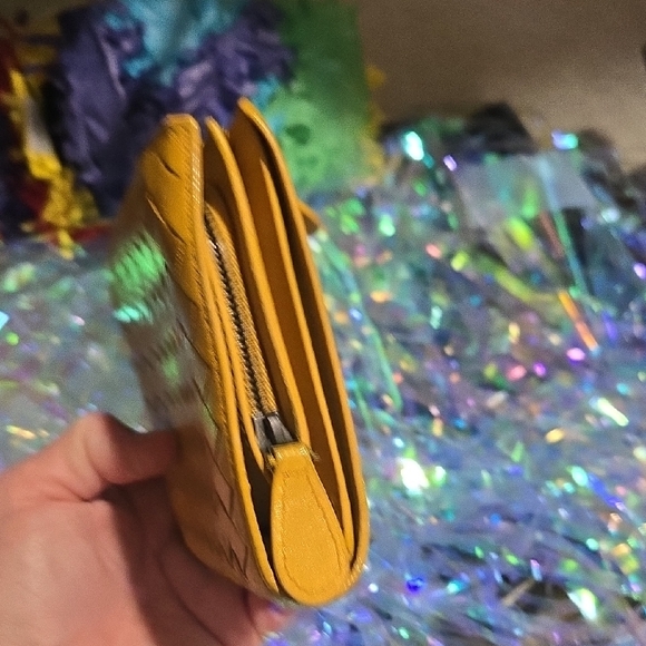 Bottega Veneta Sunflower Yellow Intrecciato Leather Wallet- UNISEX - Picture 12 of 15